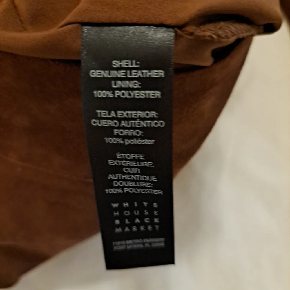 White House Black Market Skirt Suede A Line Wrap Brown Size 0 EUC - Picture 9 of 9